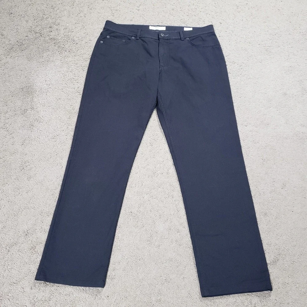 Brax Cooper Fancy Reg Fit Pants Mens 36x34‎ (Fits 35x30) Black Casual Commute